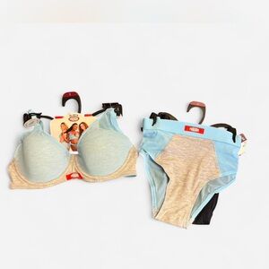 Cute Blue Mesh Bra and Underwear Set